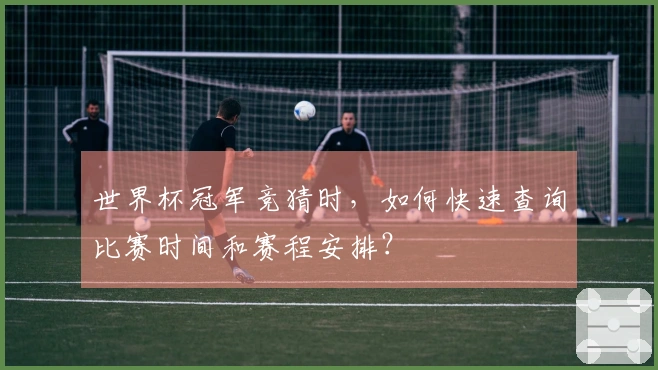 世界杯冠军竞猜时，如何快速查询比赛时间和赛程安排？
